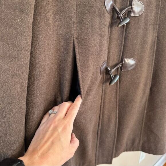 SALE! Brown Vintage L.L. Bean Hooded Duffel Coat Size L EUC - Picture 5 of 6